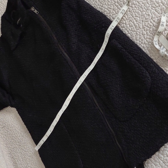 NWT Jones New York Medium Black Wool Blend Asymmetrical Zip Coat - Picture 13 of 16